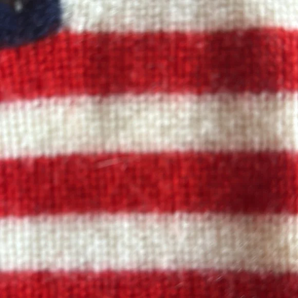 Vintage 70s Striped Red and White Balaclava face mask - Picture 3 of 4